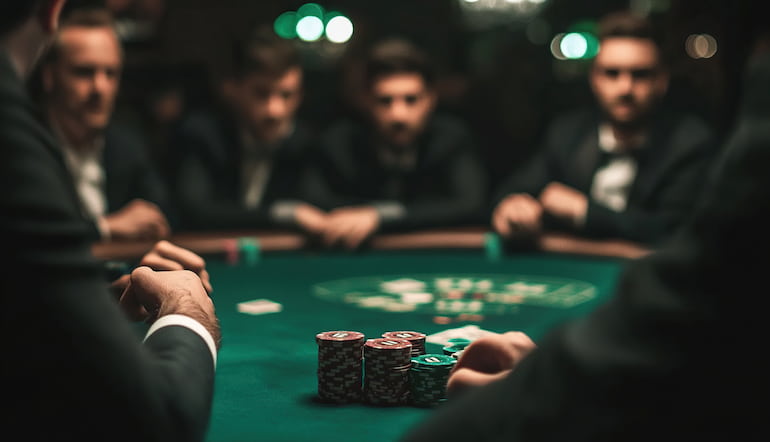 pokerspil med jetoner